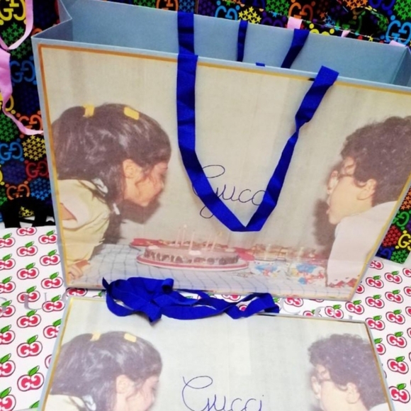 Gucci Birthday Cake & Candles Gift Shopping Bag 19 x 14 x 6.5 AUTHENTIC RARE - Picture 2 of 3